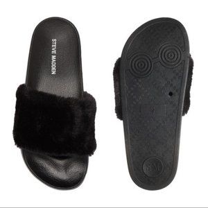 Steve Madden Softey Faux Fur Slide